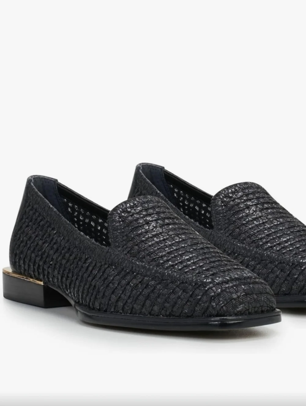 Vince Camuto Dalanda Black Raffia  Slip-On Loafers Size 7M